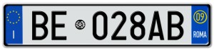 "Italy rear license plate"