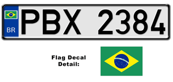 Brazil 🇧🇷 Brazilian ￼BRASIL License Plate. MERCOSUL Tag. Excellent  Condition
