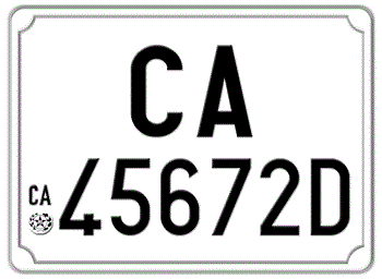 ITALY EURO SQUARE LICENSE PLATE PROVINCE OF CAGLIARI ISSUED BETWEEN 1977 TO 1994. - 