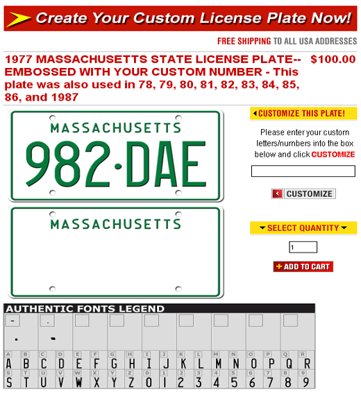make a licence plate online