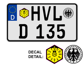 GERMAN MOTORCYCLE LICENSE PLATE ISSUED FROM JANUARY 1, 1994 TO PRESENT -