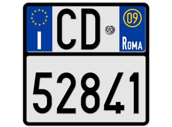 ITALY EURO MOTORCYCLE/MOPED LICENSE PLATE ROME (ROMA) 09 -