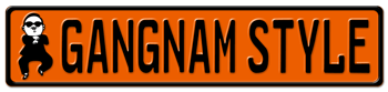 GANGNAM STYLE EUROPEAN LICENSE PLATE IN ORANGE