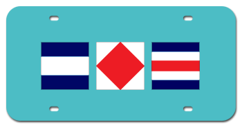 NAUTICAL AQUA LASER LICENSE PLATE