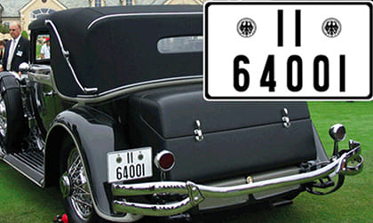 Antique Car Collections European Number Plate